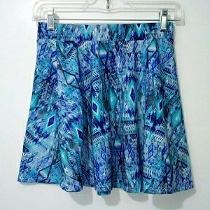 Wet Seal blue Aztec print mini skirt